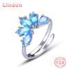 Lindon Classic 925 Sterling Silver Zircon Ring Ladies Jewelry Wedding Promise Party Gift