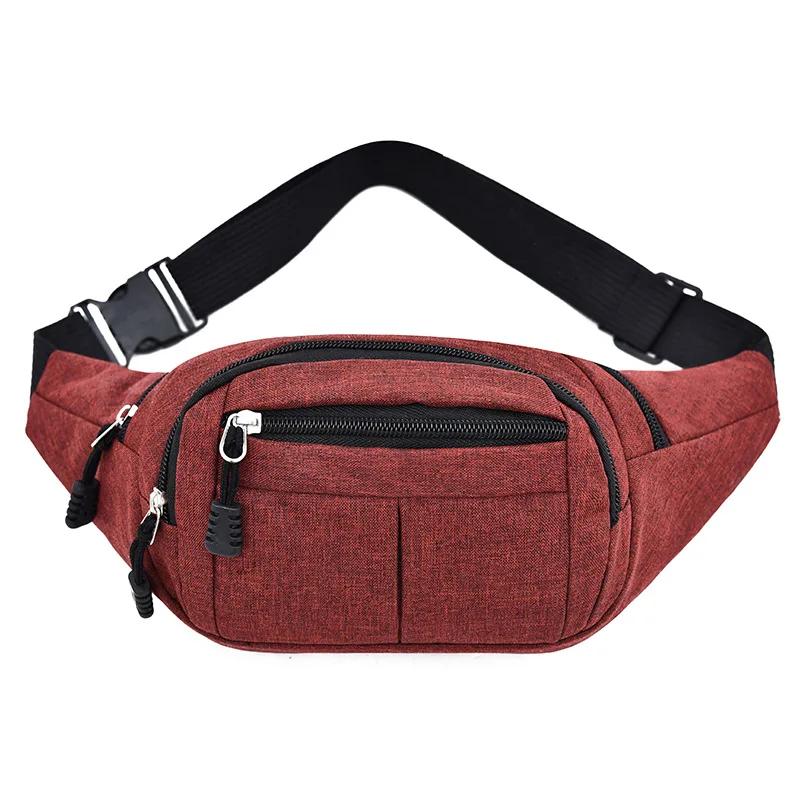 Unisex Waist Fanny Bag Men Breast Package Waterproof Outdoor Sports Bag Canvas Pouch Waist Bag Fanny Pouch Crossbody Banana Bag