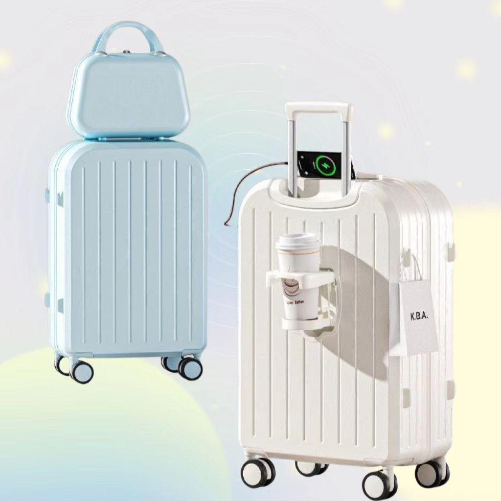 Высококачественный чемодан на колесах: Дорожный чемодан большой вместимости с двухслойной молнией для студентов и мужчин и женщин