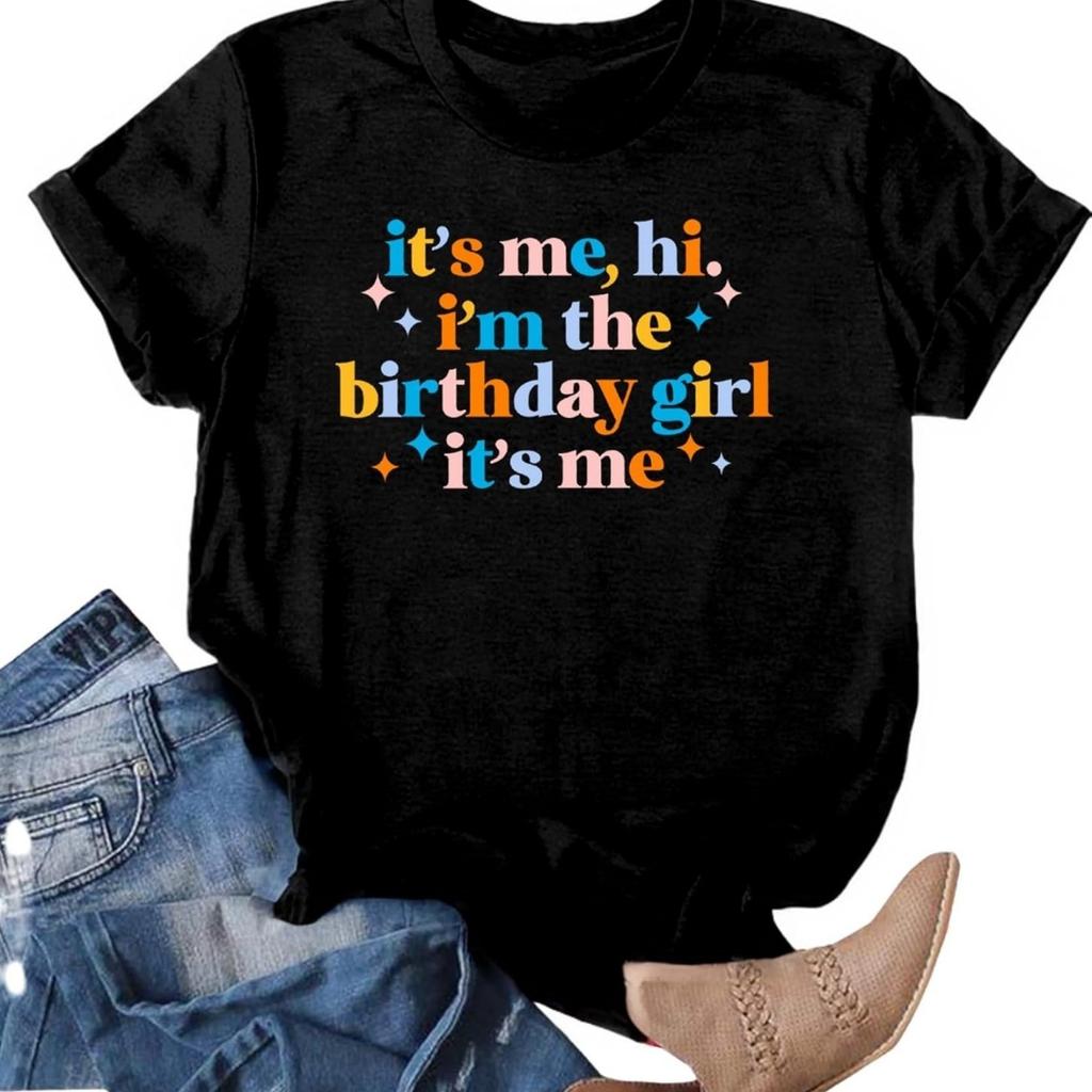 Футболка на день рождения для женщин Это я Привет Я Именинница Это я Футболка Забавный подарок на вечеринку по случаю дня рождения Топы