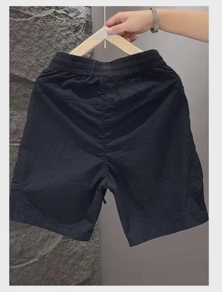 Летние мужские быстросохнущие шорты с карманом на молнии, корейский повседневный свободный крой для пар