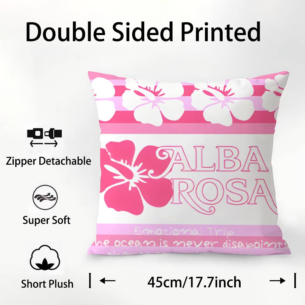 Fashion A-ALBA R-ROSA Pillow Case Plush Fabric Soft  Pillowcase Double Sided Print Cushion Cover Household Gifts