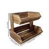2-Tier Fruit Basket Kitchen Storage Basket Multipurpose Wooden Food Container Vegetable Cake Holder Kitchen Accessories