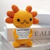 New Positive Energy Goose Hug Pocket Mini Handmade Plush Wool Knitting Doll With Card Funny Christams Gift Home Room Decoration