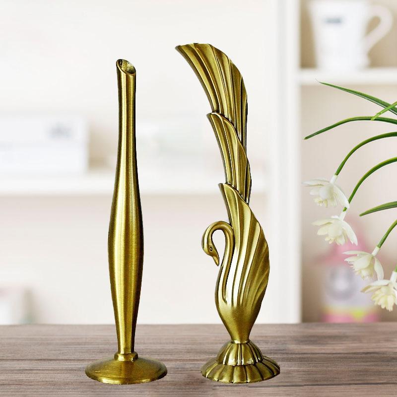 1PC Classic Metal Home Decor Creative Designs Flower Vase European Antique Wedding