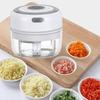 Electric Garlic Press Smart Electric Mini Food Garlic Vegetable Chopper Meat Grinder Crusher Press for Nut Fruit Rechargeable Multi-function Processor