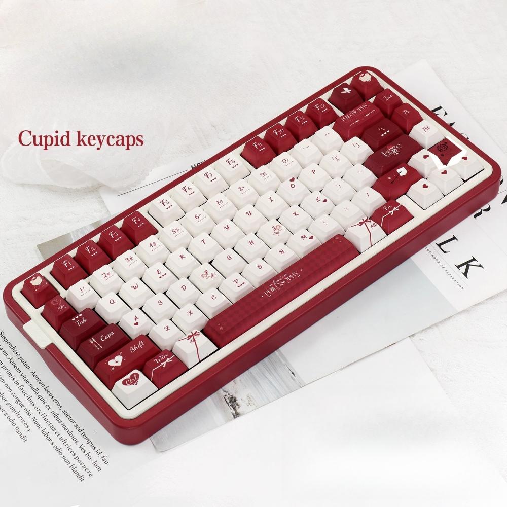 Колпачки для клавиатуры Cupid CHERRY PBT Романтический Rose Red AULA F75 F87 Ретро Красный Набор колпачков