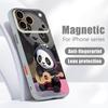 Чехол-панда, играющая на гитаре, Для iPhone 17 Pro Max Магнитный Для Magsafe Покрытие с ощущением кожи Для iPhone 16 15 14 13 Pro Max