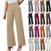 Casual Temperament Commuting High Waist Trousers Loose Straight Long Wide Leg Trousers For Women