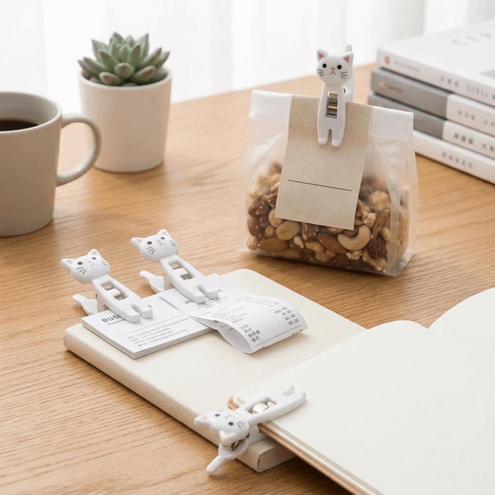 6Pcs Cartoon Shape Cute Windproof Clips Plastic Memo Paper Clips Hand Account Clips  Desk Organizing