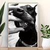 Depiction of a Doberman Without a Frame, Featuring Golden Teeth, Perfect for Enhancing The Decor of Your Living Room, Bedroom, Or Office