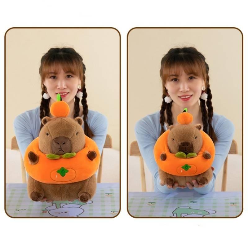 Очаровательная плюшевая игрушка капибара, мягкая подушка-животное из короткого плюша для домашнего декора и подарков