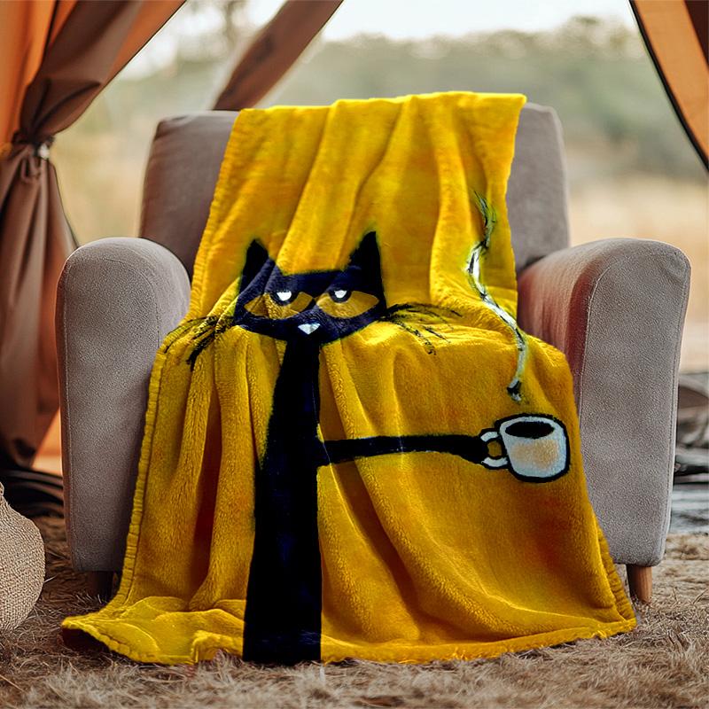 Pete Cat Flannel Blanket Soft Warm All-Season Throw, Design for Camping, Car Travel, Hiking Sofa, Bed, Office Perfect Gift for Parties