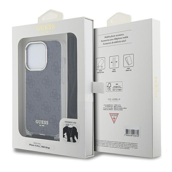 Etui do iPhone 15 Pro Max Guess Crossbody Cord Czarne