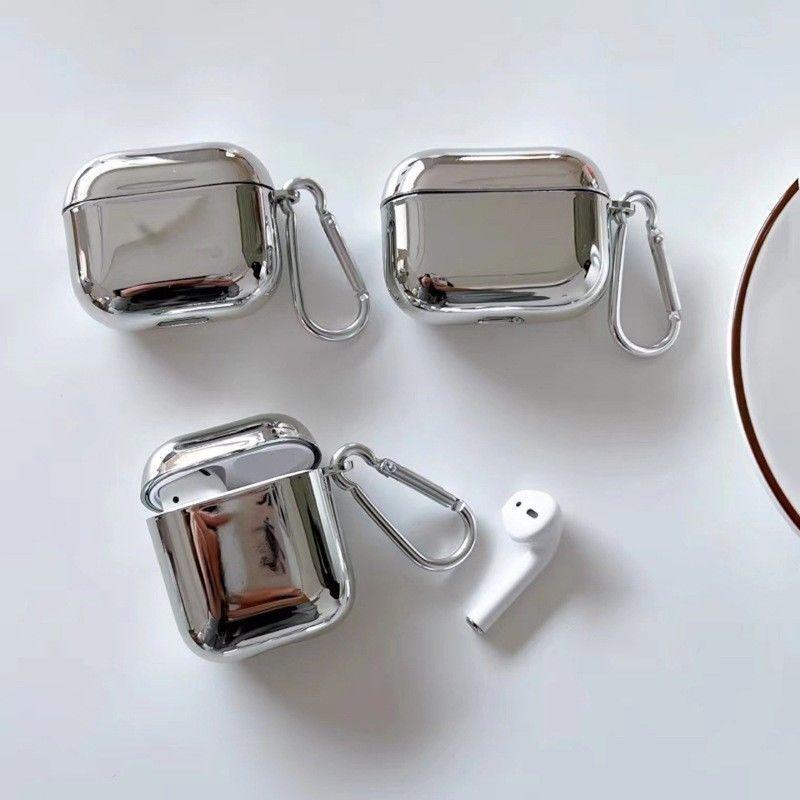 Ins поддерживает серебристый гальванический корпус для наушников Apple AirPods 1, однотонный защитный чехол для наушников AirPods Pro 1-го поколения