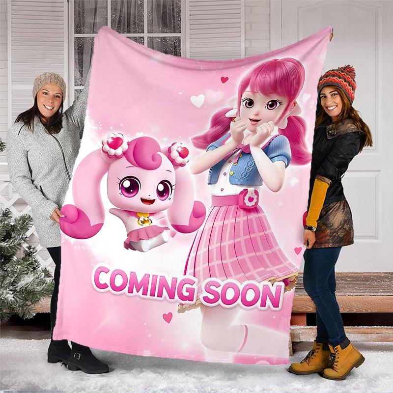 1pc Catch Teenieping Magic Sweethear6 Theme Blanket - Digital Print, Polyester, Cozy for All Seasons, Perfect for Outdoor, and Travel
