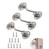 90 Degree Right Angle Door Locks, 3-Pack, Silver, with 4 Screws, for Sliding Doors, Windows, Furniture, Wooden Doors, Bedrooms, and More