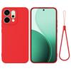 For Oppo Reno14 5G (China)/Oppo Reno14 5G (Global) Liquid Silicone Case Phone Back Cover with Hand Strap