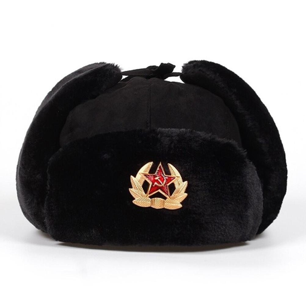 Русская ушанка Значок Шапка-бомбер Шапка-пилот Зимняя шапка с ушами Зимняя теплая шапка