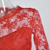Осеннее женское красное кружевное прозрачное платье с длинным рукавом, темперамент, элегантная модная женская одежда