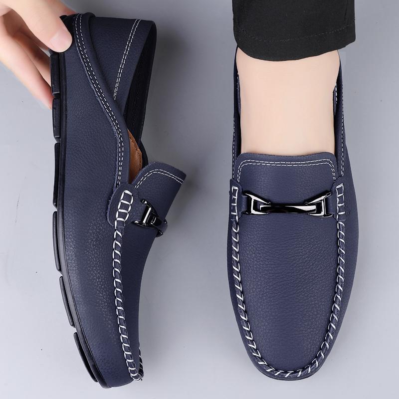 Luxury Brand Loafers Fashion Pointy Dress Shoes Men's Loafers Official Wedding Wedding Shoes Party Flats Navy Loafers Men Black