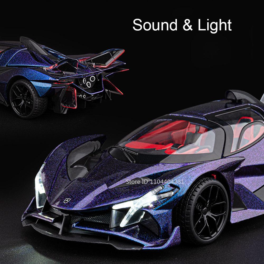 1:18 Масштаб Apollo Evo Lambor Lp770 Сплав Спортивный Автомобиль Литые Игрушки Модель Украшение Музыка Свет Откатная Машина Подарок на День Рождения Ребенка