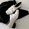 New Summer Elegant Women's Casual Square Toe Ballet Shoes White Office Lady Lace-up Med Round Heels Pumps Chaussures Femme