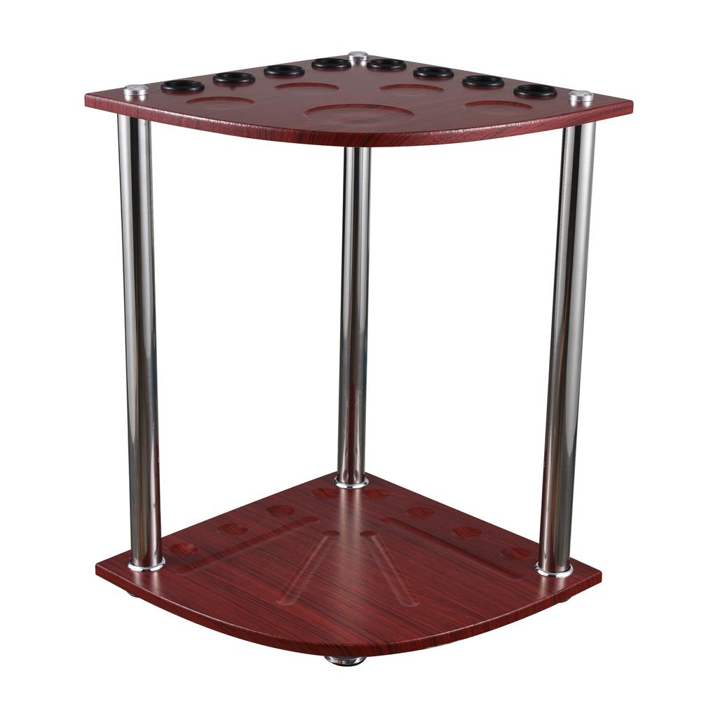 Бильярдная стойка 8 отверстий Веерообразная Вертикальная стойка для киев Вмещает восемь киев для восьмерки, 16 шаров и 5 подставок для напитков Экономия места Подходит