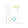Strix Design Pocket Straw, Made In Japan, with Adjustable Joint and Replacement Straw, Green, One-Handed Opening, One-Touch Opening, PET Bottle Straw