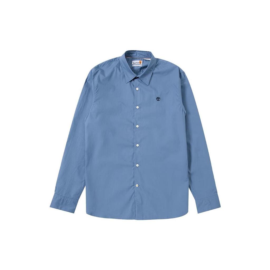 Timberland Повседневная однотонная дышащая рубашка с длинным рукавом Мужские рубашки темно-синего цвета A62XH-DJ5