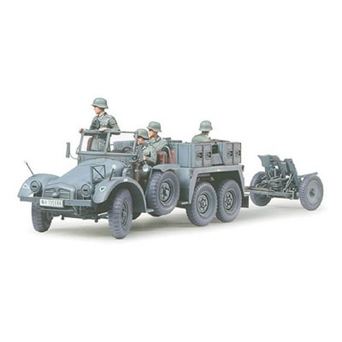 Tamiya Серия военных миниатюр 1/35 №259 Немецкая армия Krupp Protze 6x4 3,7см Зенитный тягач Пластиковая модель 35259 Серый 6x4 3,7см