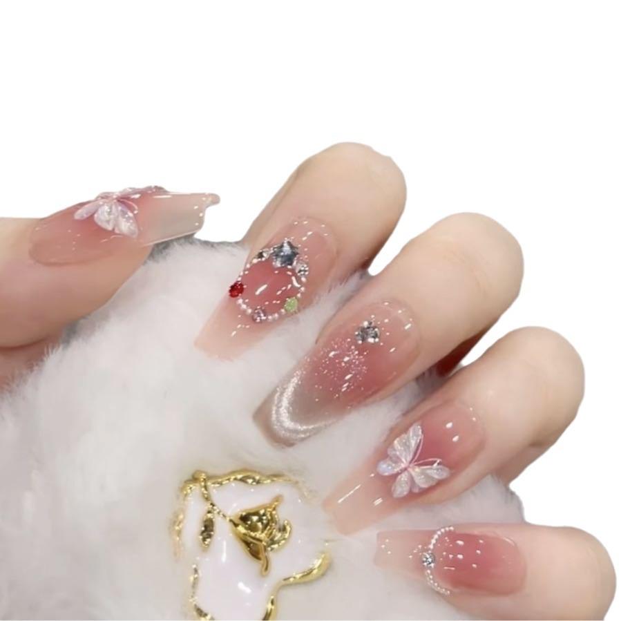 Чистые ручной работы фототерапевтические накладные ногти для ношения и многоразовые ногти для готовых изделий