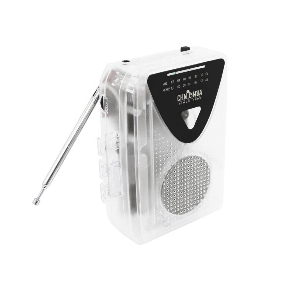 RETRO FORTUNE Transparent Cassette  Player Fashion Recorder Player with Am Fm Radio clear Walkman Player