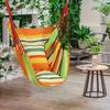 Vibrant Striped Canvas Hammock Chair - Multi-Functional, Durable Textured Fabric, Easy Care Indoor/Outdoor Swing