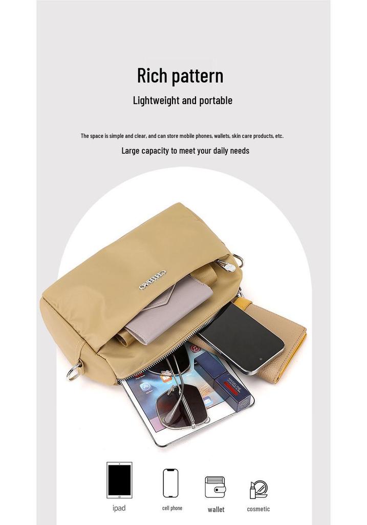 2026 Women's Lightweight Nylon Crossbody Bag: Large Capacity, Fashionable, Versatile, and Perfect for Casual or Commuting Use.