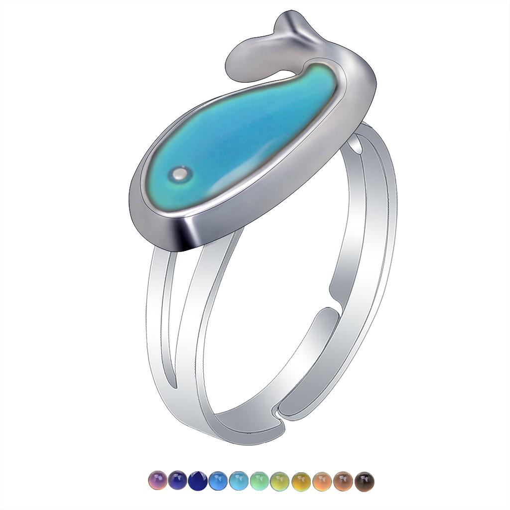 1Pcs Fashion Ring Simple Children's Princess Cartoon Cute Animal Temperature Change Ring