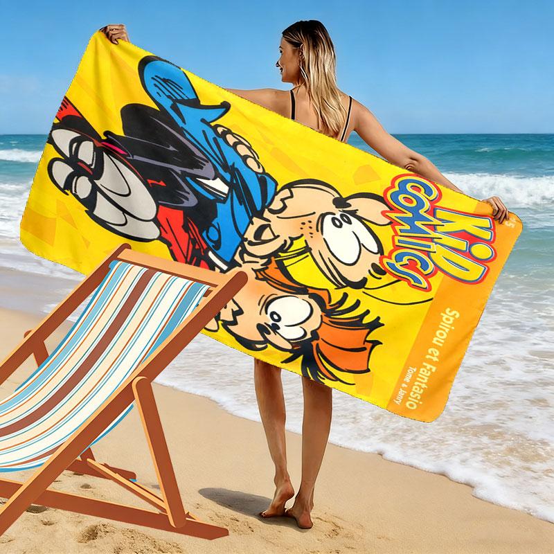 Spirou Faith Print Beach Towel, Large Soft Quick Dry Towel for Beach Camping Swimming