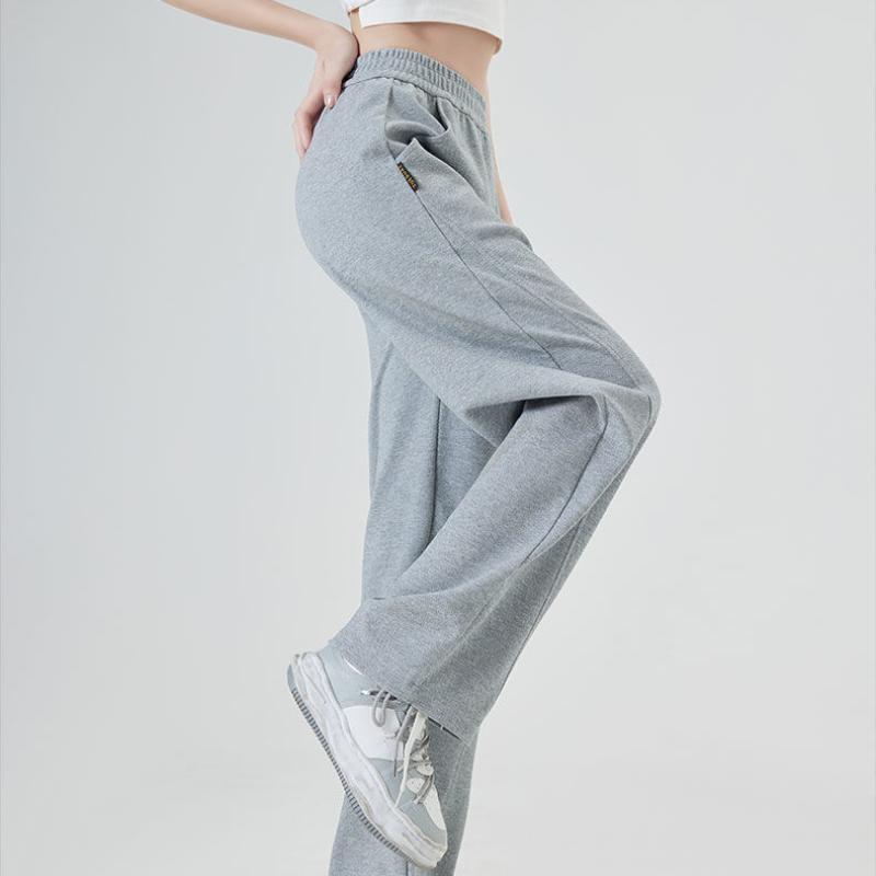 Женские широкие спортивные брюки, летние тонкие модные элегантные повседневные брюки с высокой талией, повседневные спортивные брюки в американском стиле
