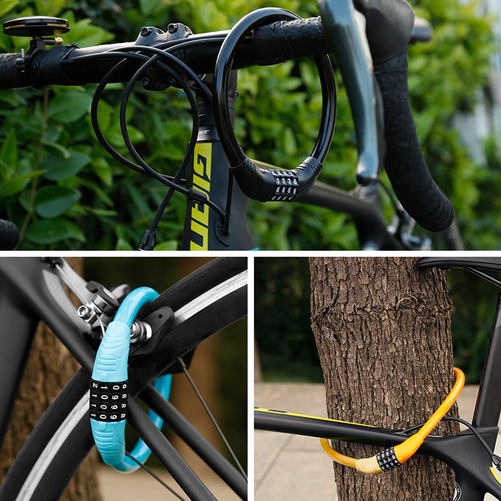 Bike Accessories Bicycle Bike Lock Anti-theft Password MTB Road Bike Security Cable Locker Portable Combination Code Padlock