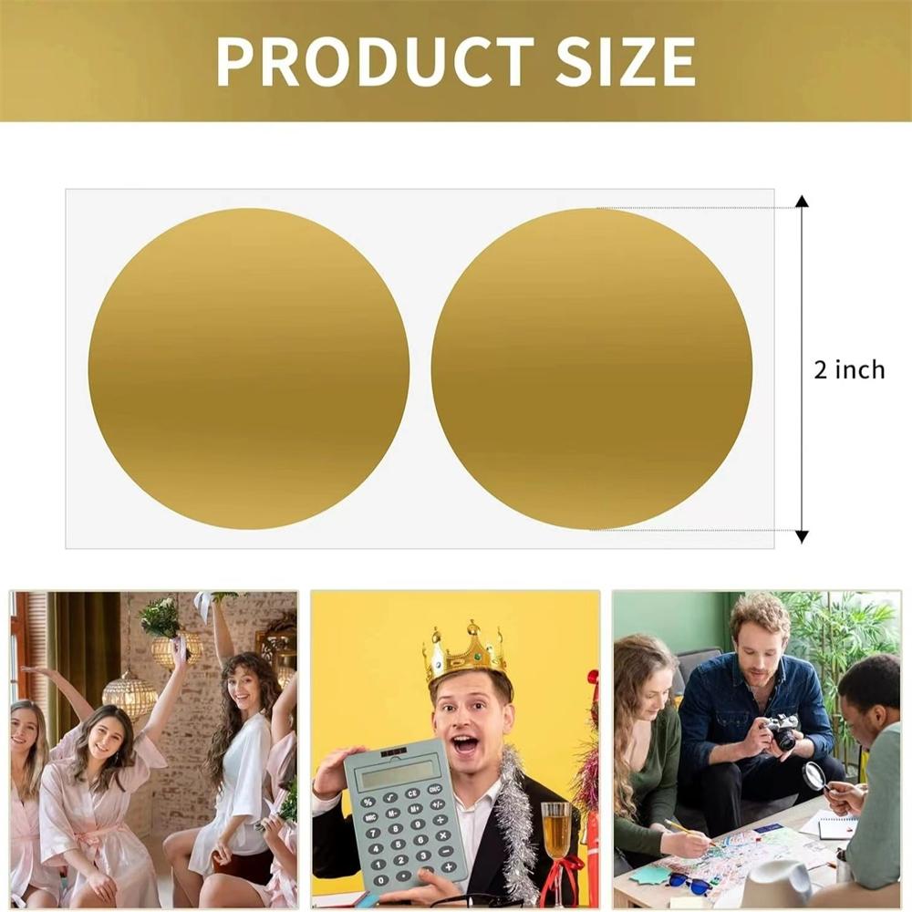 20 sheet Circular Shaped Sticker for Scratch-off Surprise Prize Games Gold and Silver Adhesive Stickers
