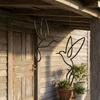 2PCS Black Metal Hummingbird Wall Art Minimalist Bird Hanging Ornaments Iron Art Decoration Bedroom