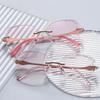 Frameless Ultra Light Reading Glasses with Fashionable Diamond Cut Edge Design for Women, Anti Blue Light and Anti Fatigue