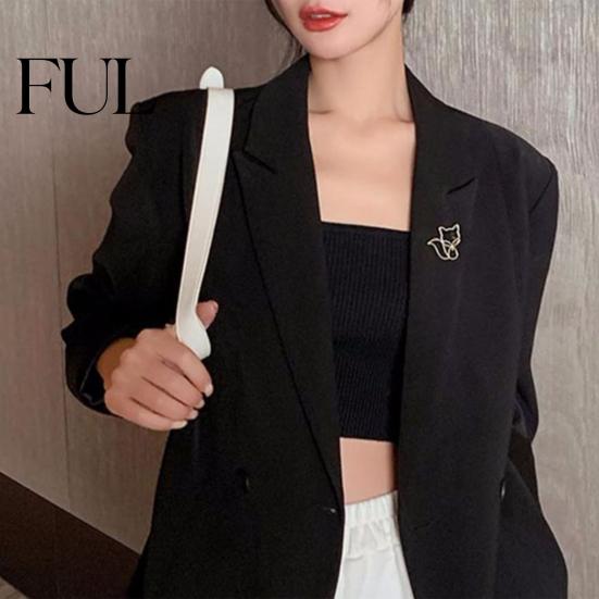 Bag Accessory Pin Women Brooch Hollow Fox Decor Stainless Exquisite Anti-slip Wear-resistant Anti-oxidation Jewelry Coat Collar Hat Scarf Decoration