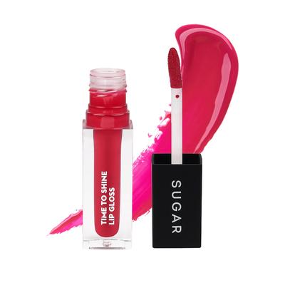 SUGAR Cosmetics - Время сиять - Блеск для губ - 04 Peppy Hill (Яркая фуксия) - 4,5 г - Блеск для губ с маслом жожоба