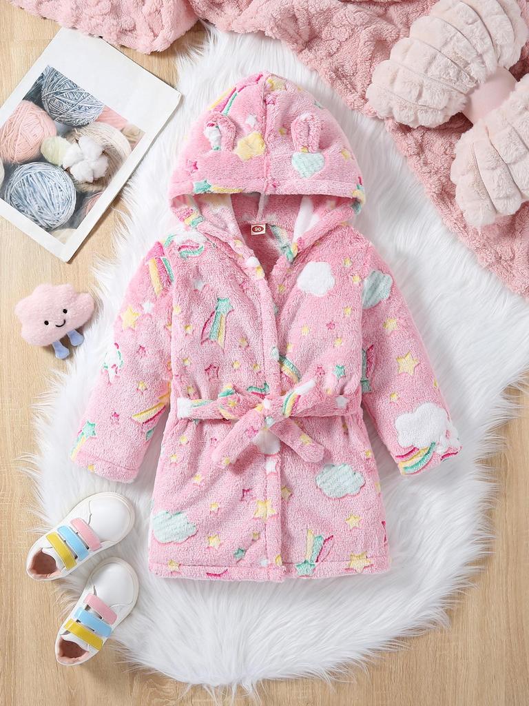 Детский утолщенный халат из кораллового флиса – Фланелевый халат для мальчиков и девочек, размеры от младенческого до среднего, подходит для всех сезонов
