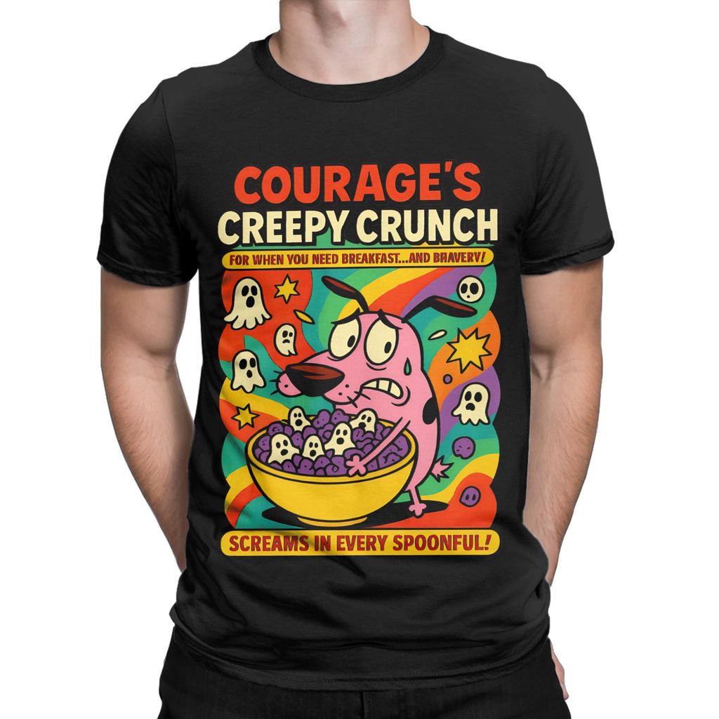 Футболка Courage Dog 100% Хлопок Мужская Пляжная Винтажные Футболки С Круглым Вырезом Хипстерские Футболки Больших Размеров Оптовая Одежда