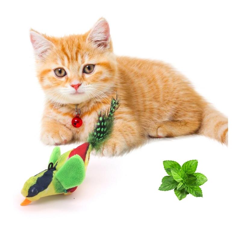 Игрушка для кошек Птица Чирикающая Интерактивная игрушка-птица Дразнящий воробей Забавная игрушка для упражнений для домашних кошек для игры и упражнений