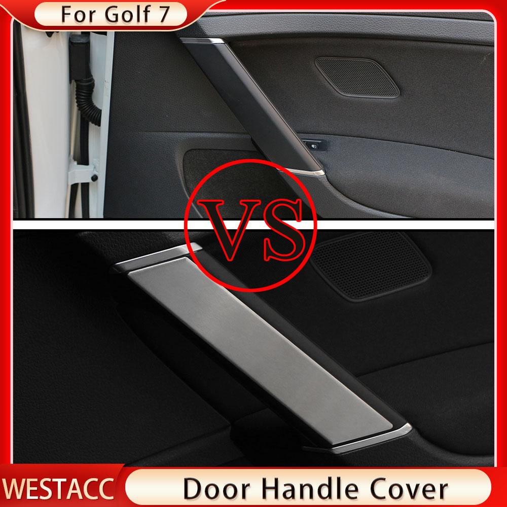 4 шт./компл., накладка на ручку внутренней двери автомобиля, наклейка для Volkswagen VW Golf 7 7,5 MK7 MK7.5 2013-нержавеющая сталь