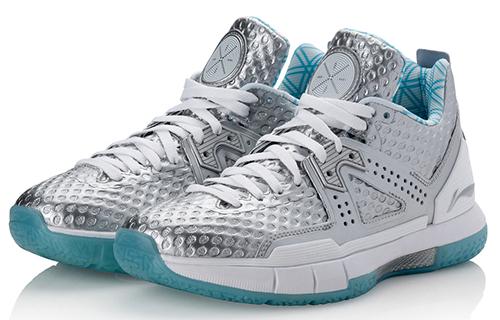 Li Ning WOW 5 Way Of Wade 5 Удобные Нескользящие Легкие Низкие Баскетбольные Кроссовки Мужские Серебристо-Белые ABAL047-35