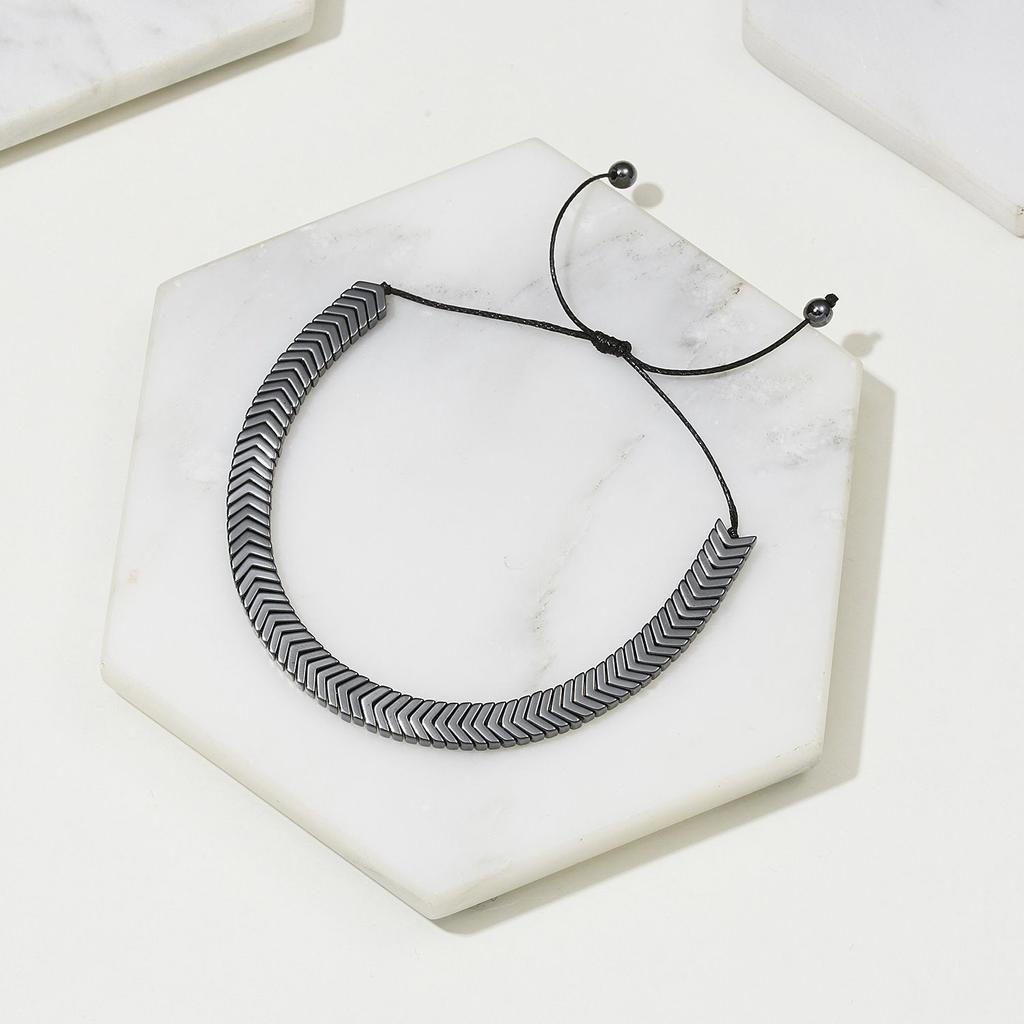 Мужской ювелирный браслет унисекс, женский регулируемый черный гематитовый камень, гематитовый браслет из бисера